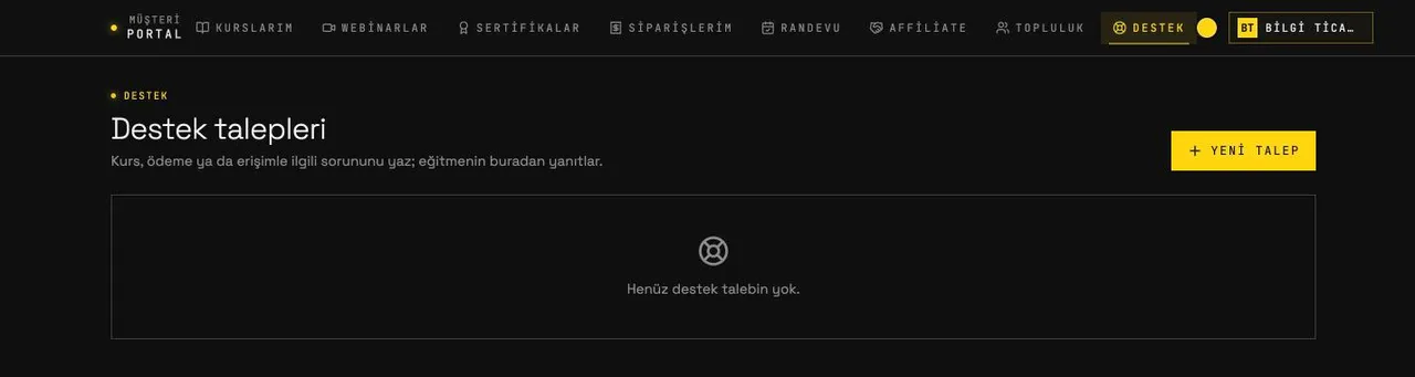Portal › Destek ekranı